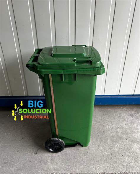 Contenedor De Basura Plastico Tapa Y Pedal Litros Verde Big