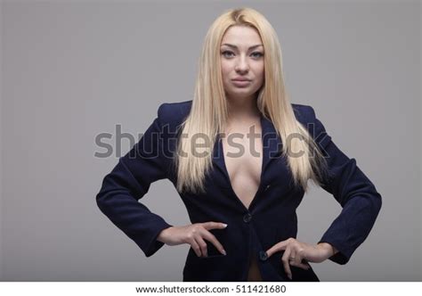 Sexy Blonde Business Lady Wearing Blue Stock Photo 511421680 Shutterstock