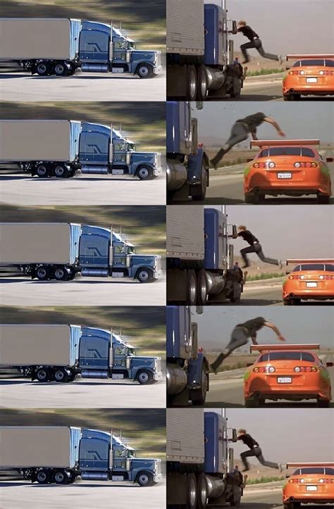 car to truck jump Blank Template - Imgflip