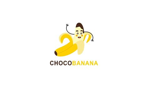 Chocolate Banana Logo Illustration With Funny Character 23798311 Vector