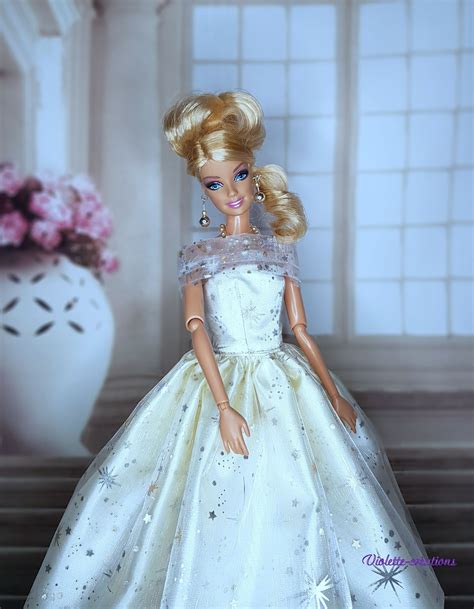 Robe Princesse Pour Poupée Barbie étoile Des Neiges Violette Créations