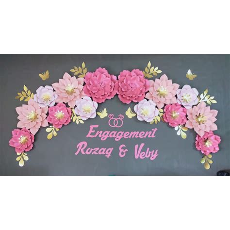 Jual Ready Paper Flower Lamaran Tunangan Wedding Bunga Dekorasi Set