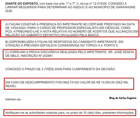 Blog do Carlos Eugênio Juiz concede Liminar à Candidato e faz