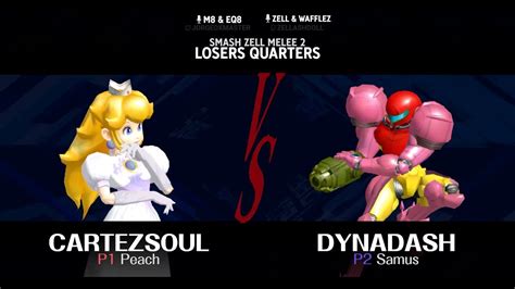 CartezSoul Peach Vs DynaDash Samus Loser Quarters Smash Melee