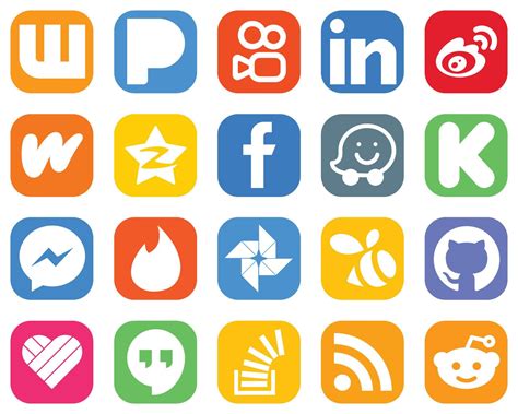 High Quality Social Media Icons Such As Waze Fb Facebook And