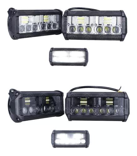 Par Faros Barra Led Lupa Dual Auxiliar Jeep X Estrobo F Env O Gratis