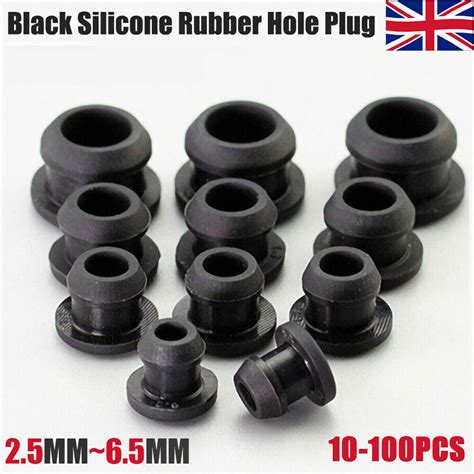 Pcs Black Snap On Hole Plug Silicone Rubber Blanking Seal Bung