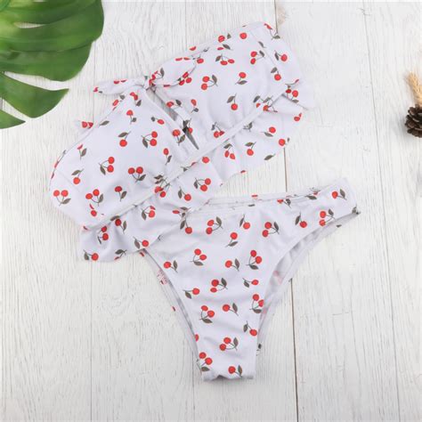 Sexy Boho Floral Printing Swimwear Fashion Women Bikini Women Beach Swimsuits Cute Bikini On