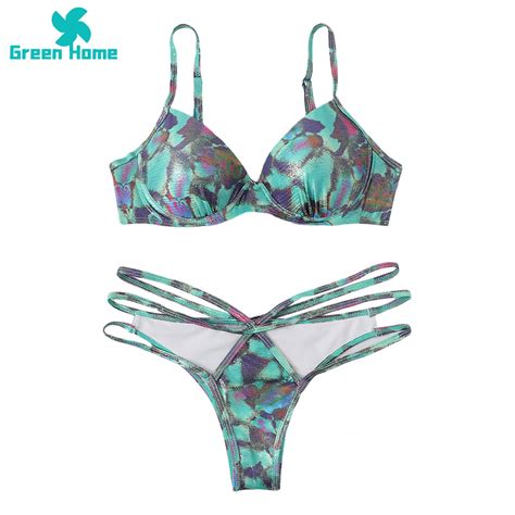 Green Home Bikini Set Slim Fit Split Type Women Bikini Daraz Pk