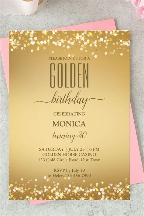 Adults birthday party elegant gold minimalist invitation | Zazzle