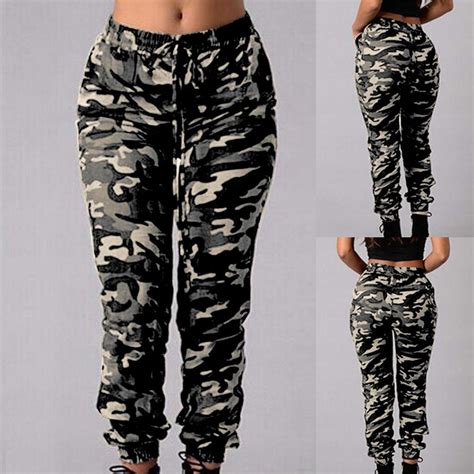 Купить Прямые повседневные брюки-карандаш с тонким поясом и камуфляжным ...