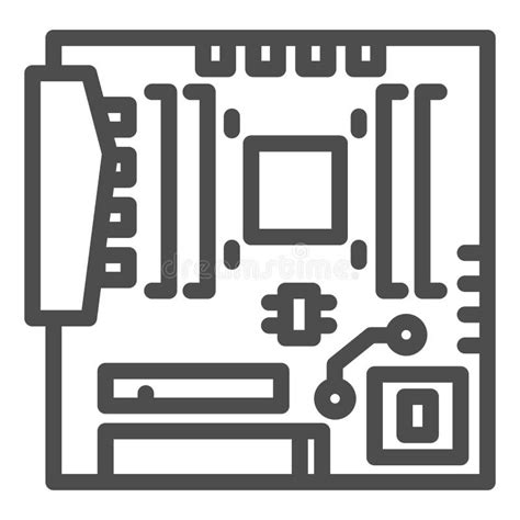 Scheda Madre Moderna E Icona Solida Scheda Circuito Principale Con