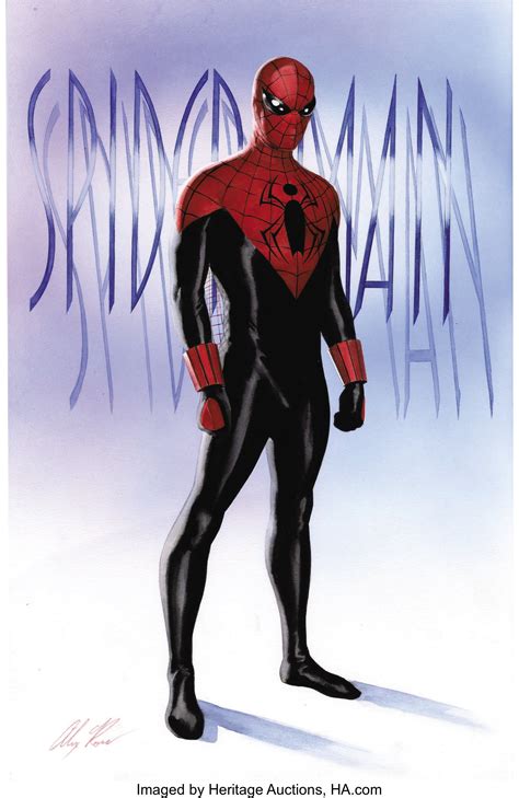 Alex Ross Spider Man Costume Concept Illustration Original Art Lot