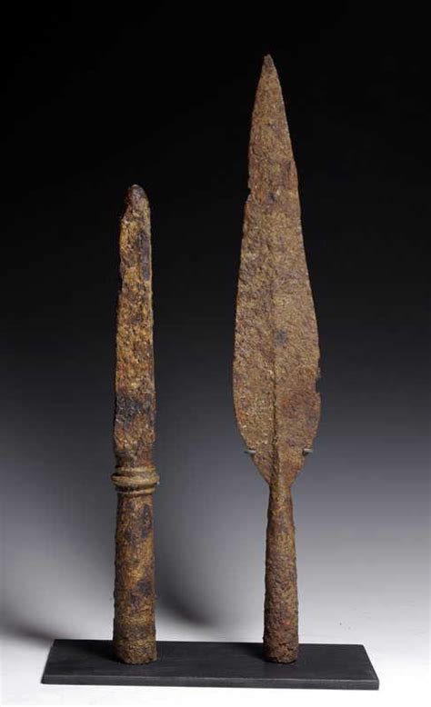 A Greek Iron Spear And Sauroter Rare