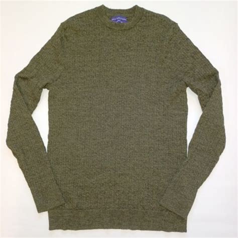 Savile Row Company Jumper Green Knit Size Large Marino Wool Ebay