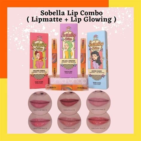 Sobella Lip Combo Everlasting Edition 2 In 1 Lipmatte And Lip Glowing Aster Nude Celine Coral