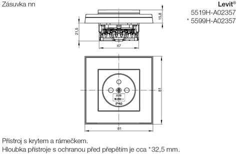 ABB LEVIT 5519H A02357 63 ZÁSUVKA JEDNONÁSOBNÁ S CLONKAMI ONYX KOUŘ