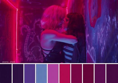 ㅡ atomic blonde 2017 Movie color palette Color theory art lessons Cinema colours