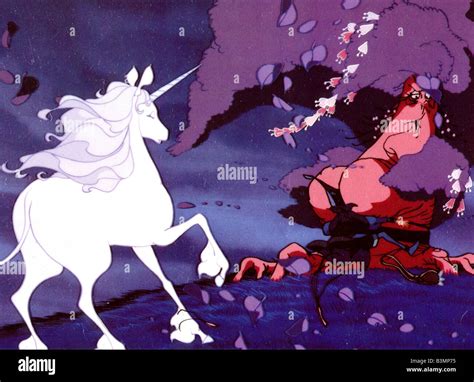 The Last Unicorn 1982 Rankinbass Productions Animated Film Stock Photo