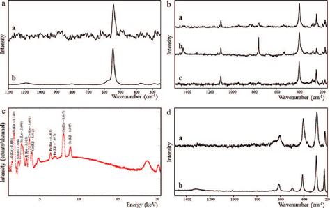 A In Situ Raman Spectrum Of A The Blue Pigment Showing The Raman