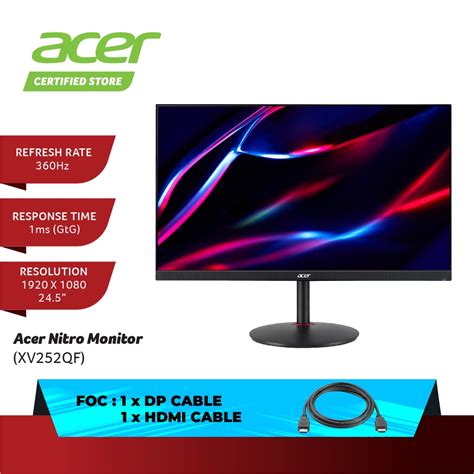 Acer Nitro (XV252Q / XV252QF) IPS FHD 360HZ AMD Freesync 1MS Gaming ...