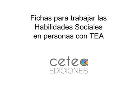 Pdf Fichas Para Trabajar Las Habilidades Sociales En Personas Con Tea