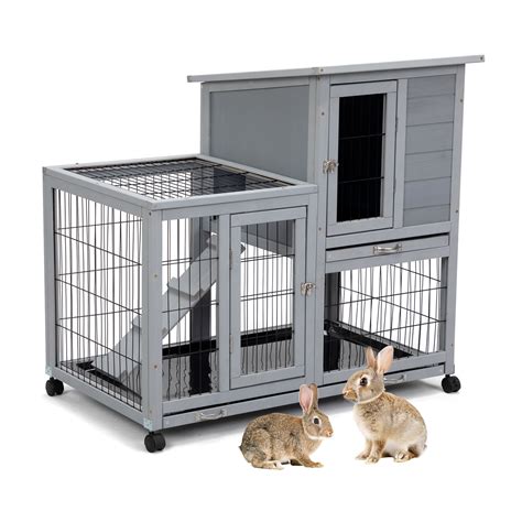 ZephyPaws 40'' Rabbit Cage Bunny Cage Indoor,Outdoor Rabbit Hutch for