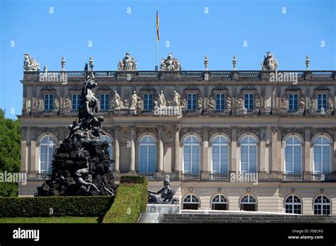 Closeup Of The Facade Of Castle Herrenchiemsee Bavaria Germany Stock