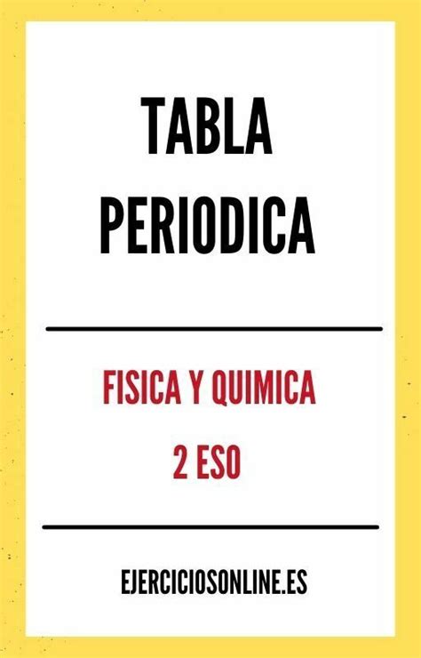 Tabla Periodica 2 Eso Ejercicios En Pdf 】 2025