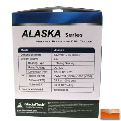 Glacialtech Alaska CPU Cooler Review - Page 2 of 7 - Legit Reviews