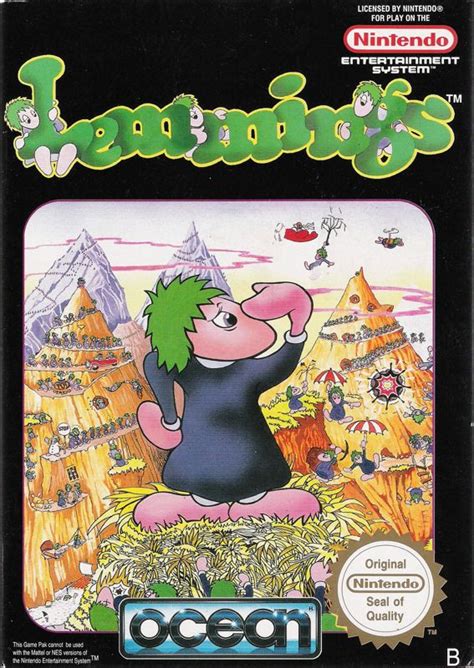 Lemmings 1992 Nes Box Cover Art Mobygames