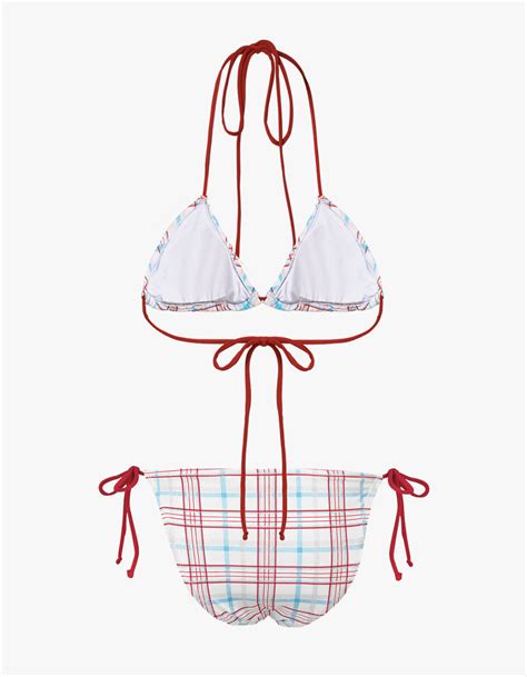 PISCESS Plaid Check Triangle Bikini Ivory 하이츠스토어