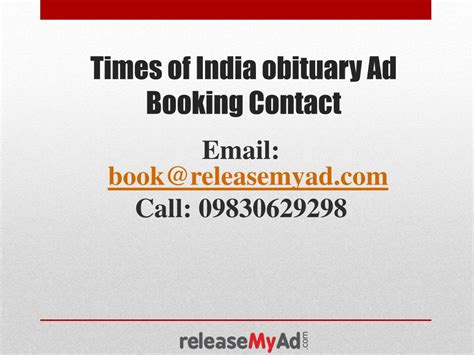 Ppt Times Of India Obituary Advertisement Booking Online Powerpoint