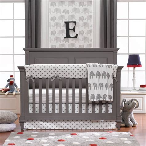 Product Image For Liz And Roo Elephants 3 Piece Crib Bedding Set In