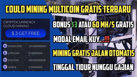 Cloud Mining Multicoin Gratis Terbaru Bonus 3 Dollar Setelah