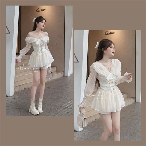 Set O Kem Tr Vai Tay D I Voan Nude An D Y Ng C Qu N Shorts Tafta Shopee Vi T Nam