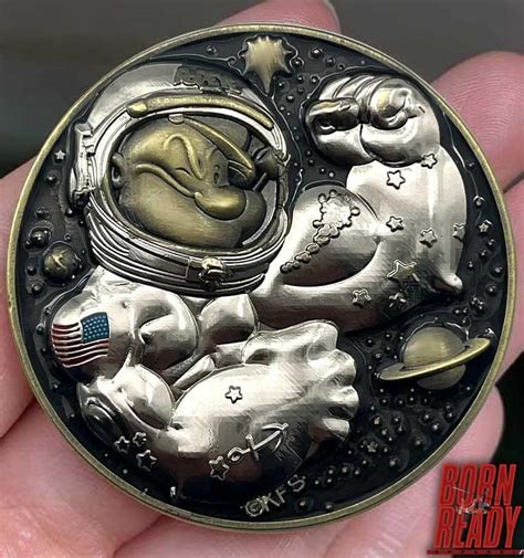 Popeye Verses Mars Challenge Coin Born Ready Apparel