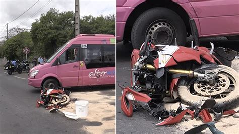 Saint Louis Violente Collision Entre Un Bus Et Une Moto Le Motard