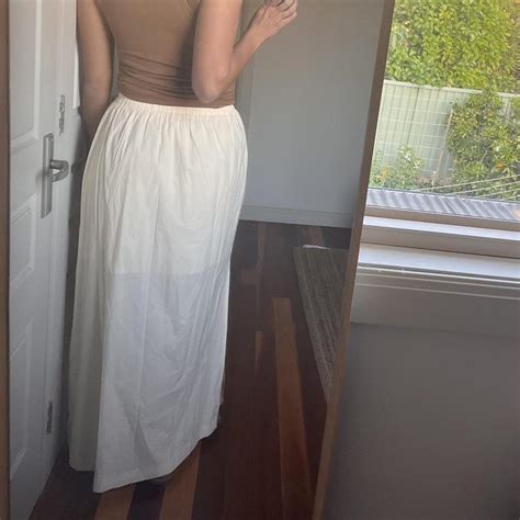 Nude Lucy Cream Maxi Skirt Size S 100 Depop