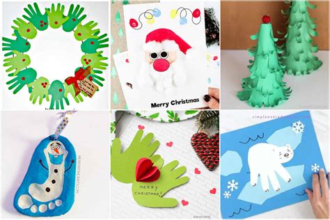 easy christmas handprint crafts  kids play party plan
