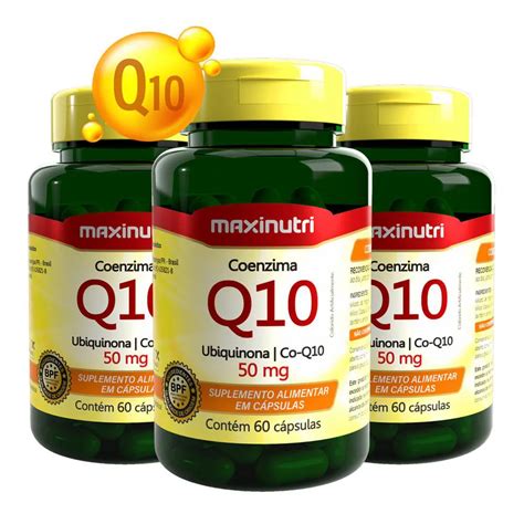 Ubiquinona Ou Coenzima Q10 - KIT 3 COENZIMA Q10 UBIQUINONA 50MG 60 CaPSULAS MAXINUTRI 1204784 ...