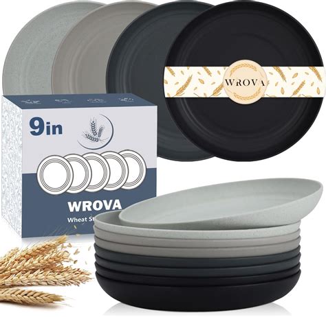 Amazon Wrova Wheat Straw Plates 9 Inch Unbreakable Dinner