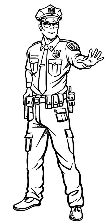 Desenho Para Colorir Policial