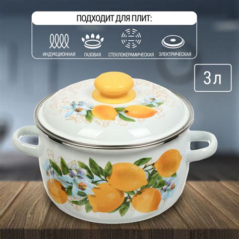 Кастрюля Сибирские товары, Эмалированная сталь, 3 л - купить по ...