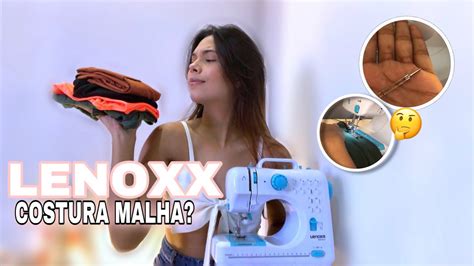 MÁQUINA DE COSTURA LENOXX COSTURANDO MALHA AGULHA DUPLA YouTube