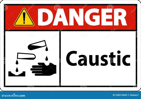 Danger Caustic Symbol Sign On White Background Cartoon Vector