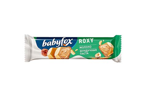 «BabyFox», вафельный батончик Roxy Молоко/фундучная паста, 18,2 г ...