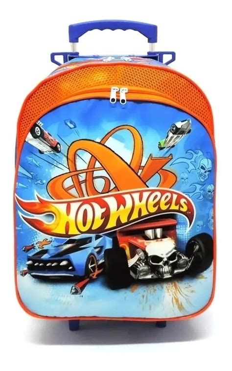 Kit Infantil Mochila Rodinhas G Bolsa Sacola Hot Wheels Parcelamento Sem Juros