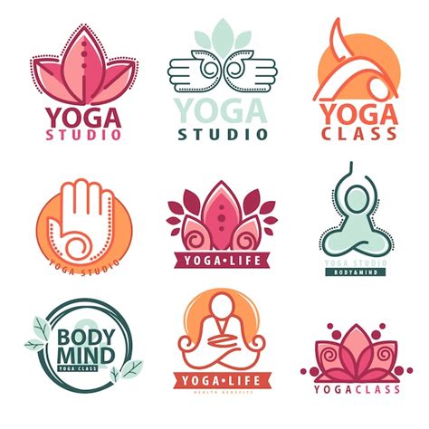 Conjunto De Logo De Yoga Y Meditaci N Vector Premium