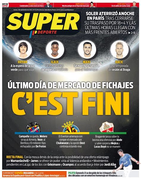 Capa Jornal Superdeporte Setembro Capasjornais Pt